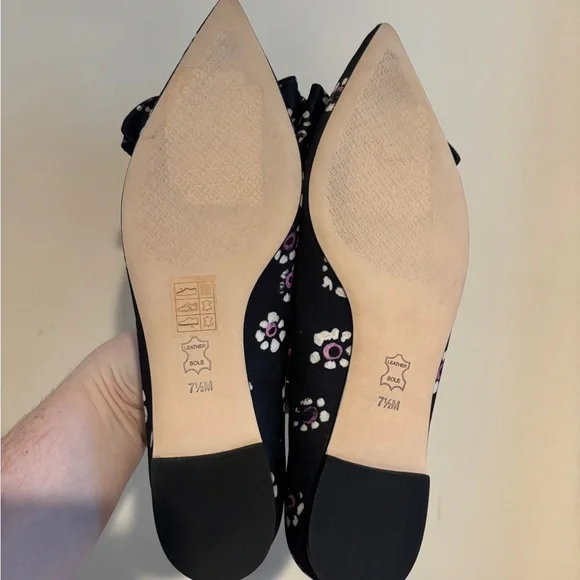 Tory Burch Black Floral Flats - Picture 5 of 7